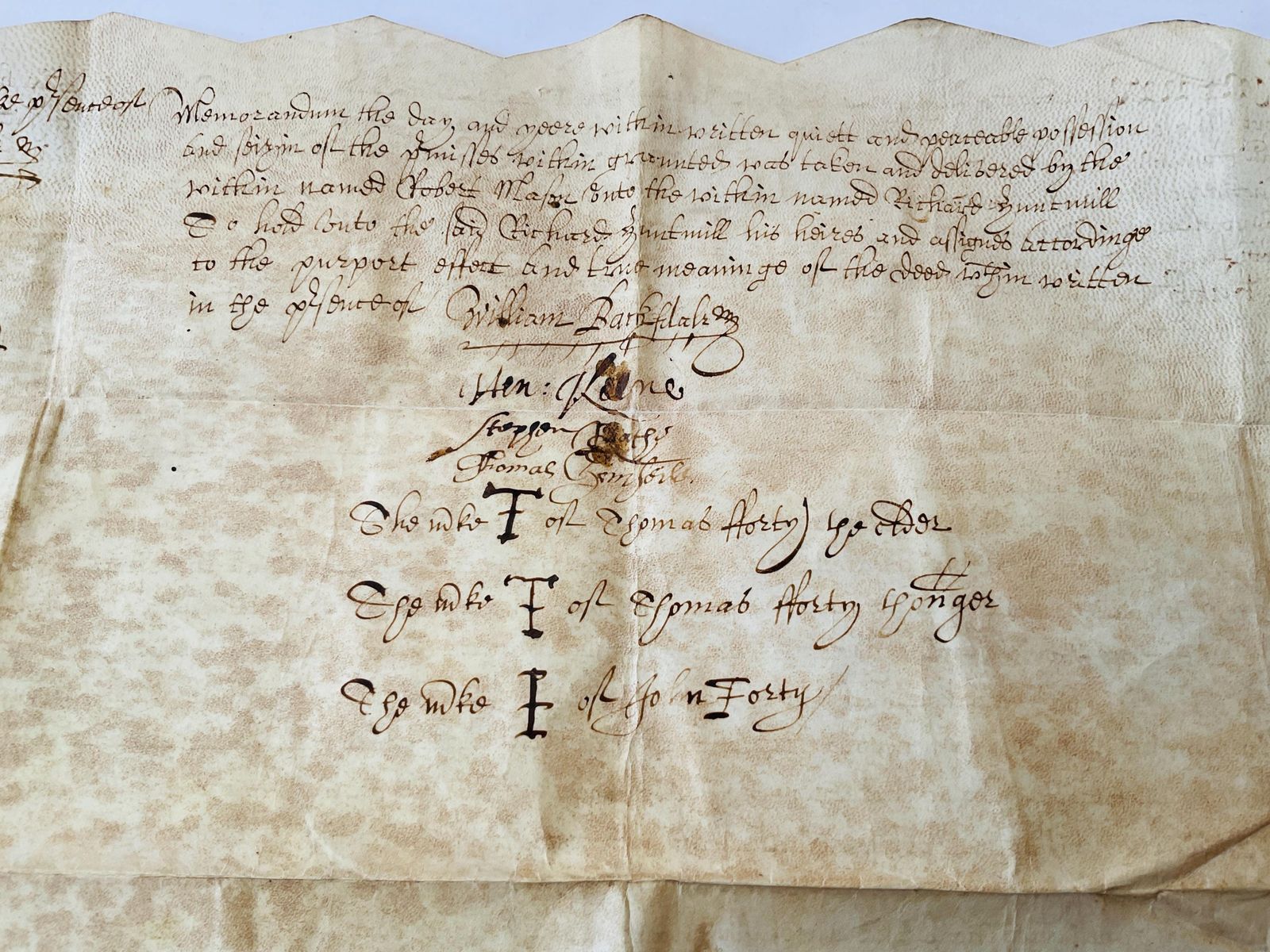 Zeldzame 17e-eeuwse Engelse landindenture - Ondertekend in 1652 photo vintage