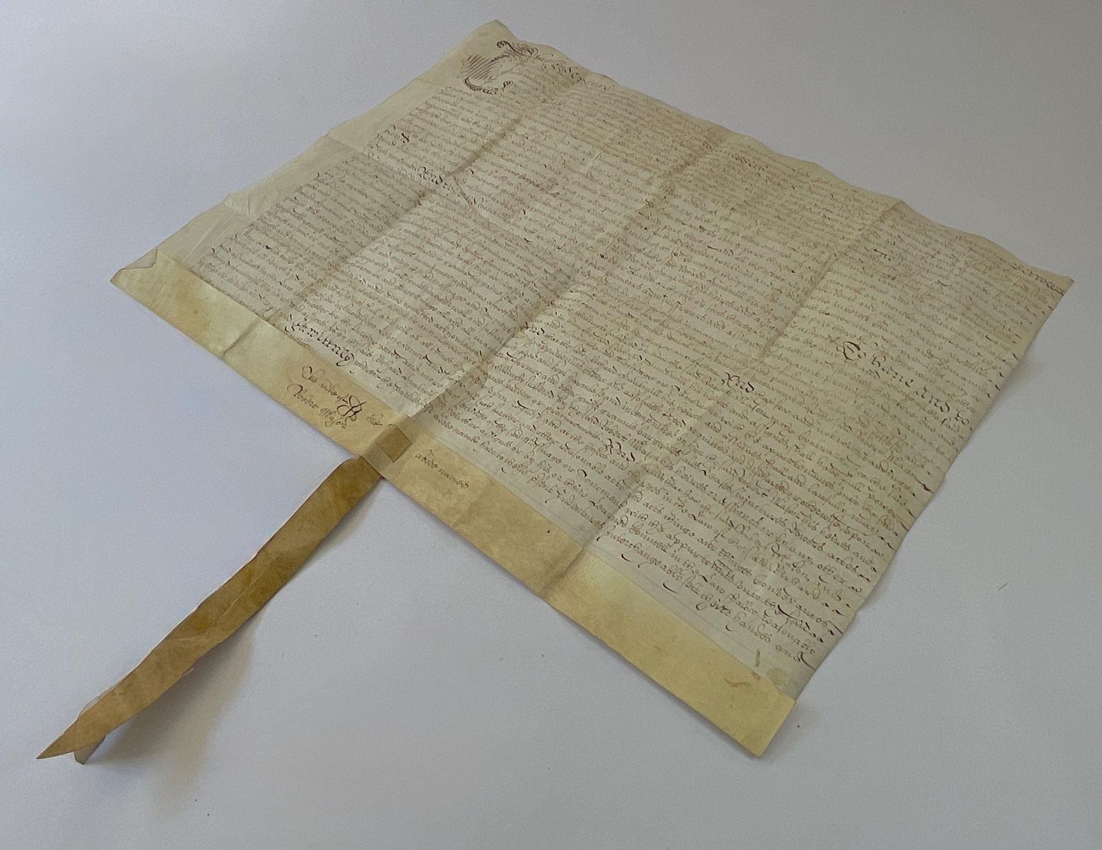 Kunst Zeldzame 17e-eeuwse Engelse landindenture - Ondertekend in 1652 photo