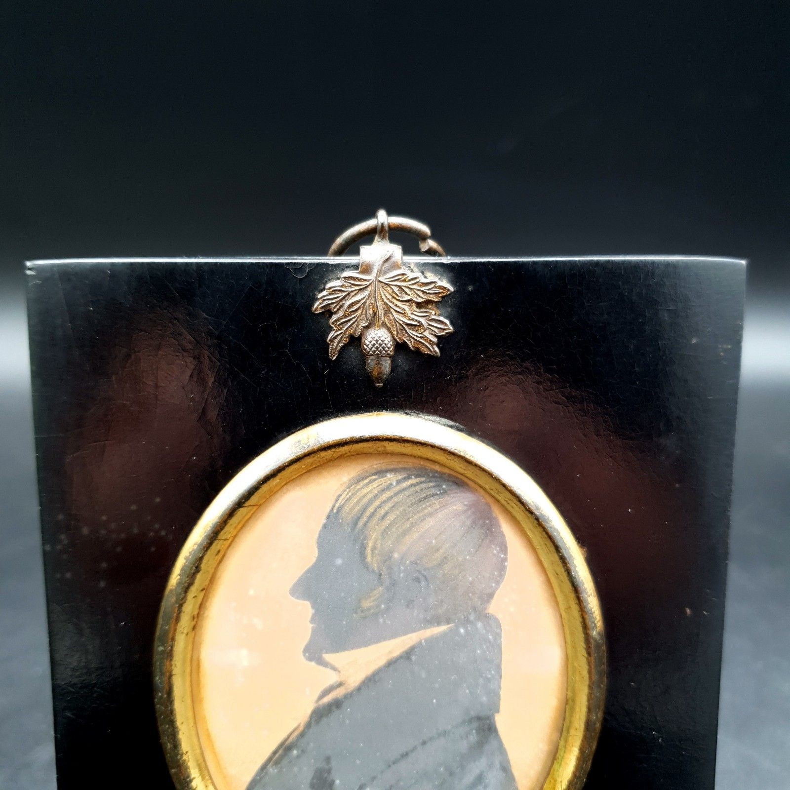Antiek profielportret, inkt silhouet, heer, Regency, 19e eeuw photo furniture