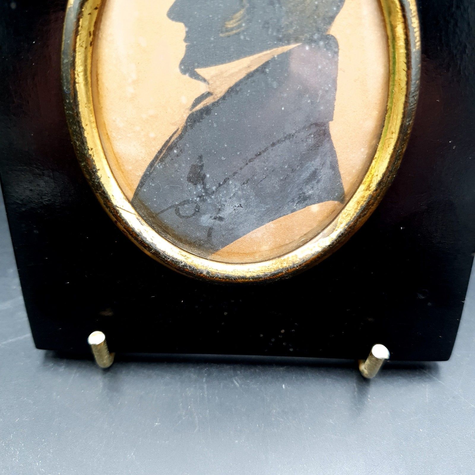 Antiek profielportret, inkt silhouet, heer, Regency, 19e eeuw photo Kunst