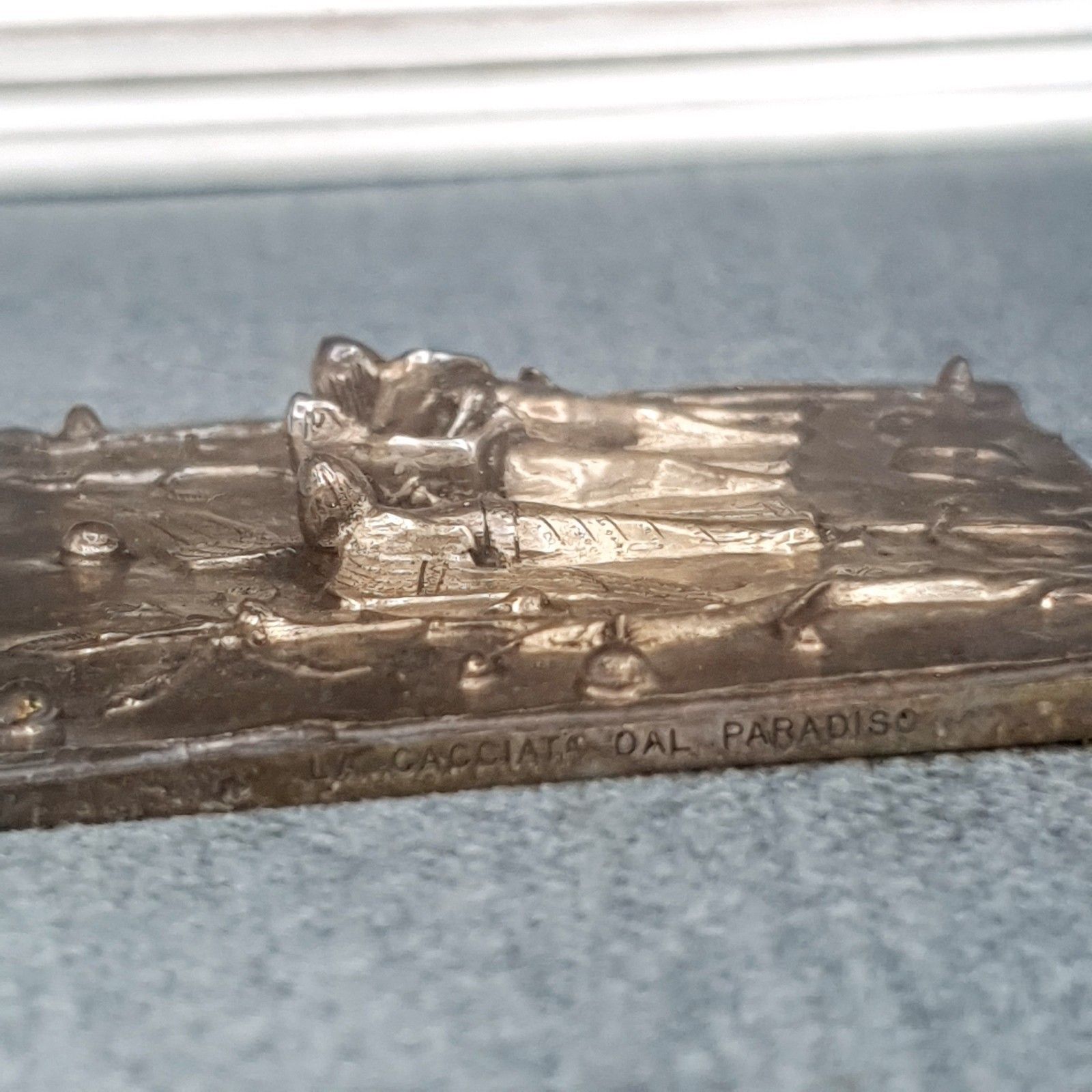 Fidia Gallery 925 Zilver Adam & Eva Hildesheim Bernward Deur 24,5 cm Vierkant C90s photo vinterior