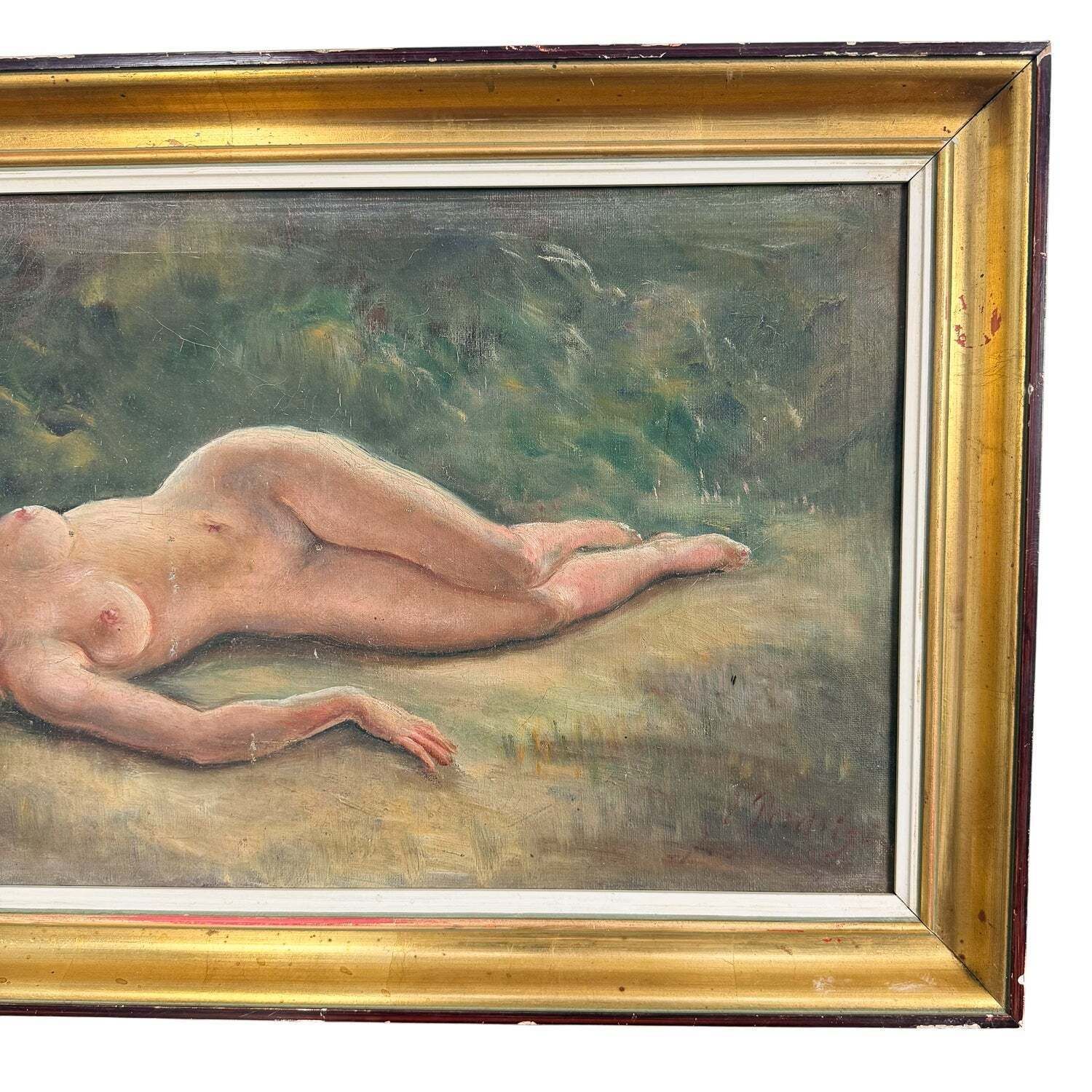 Antiek olieverfchilderij van een liggend vrouwelijk naakt photo for sale