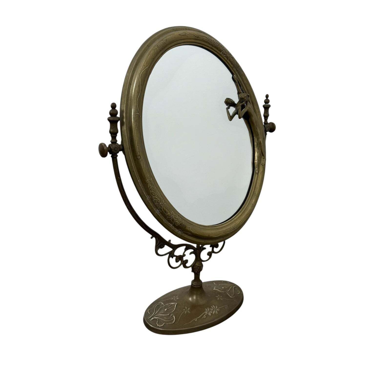 Tafelspiegel in Art Nouveau-stijl met vrouwenfiguur photo furniture
