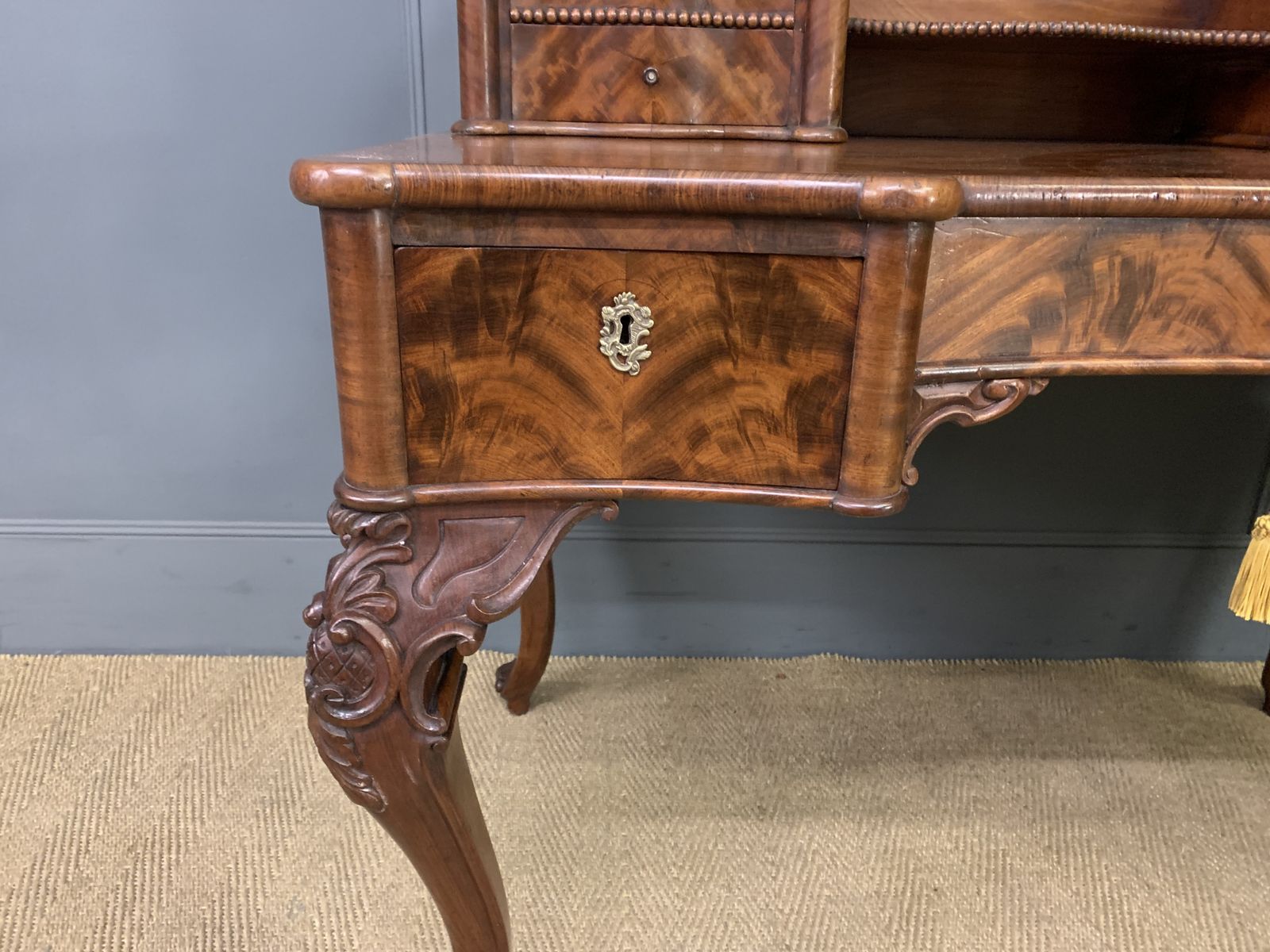 Flame Mahogany Writing Desk, 1800s photo Furniture