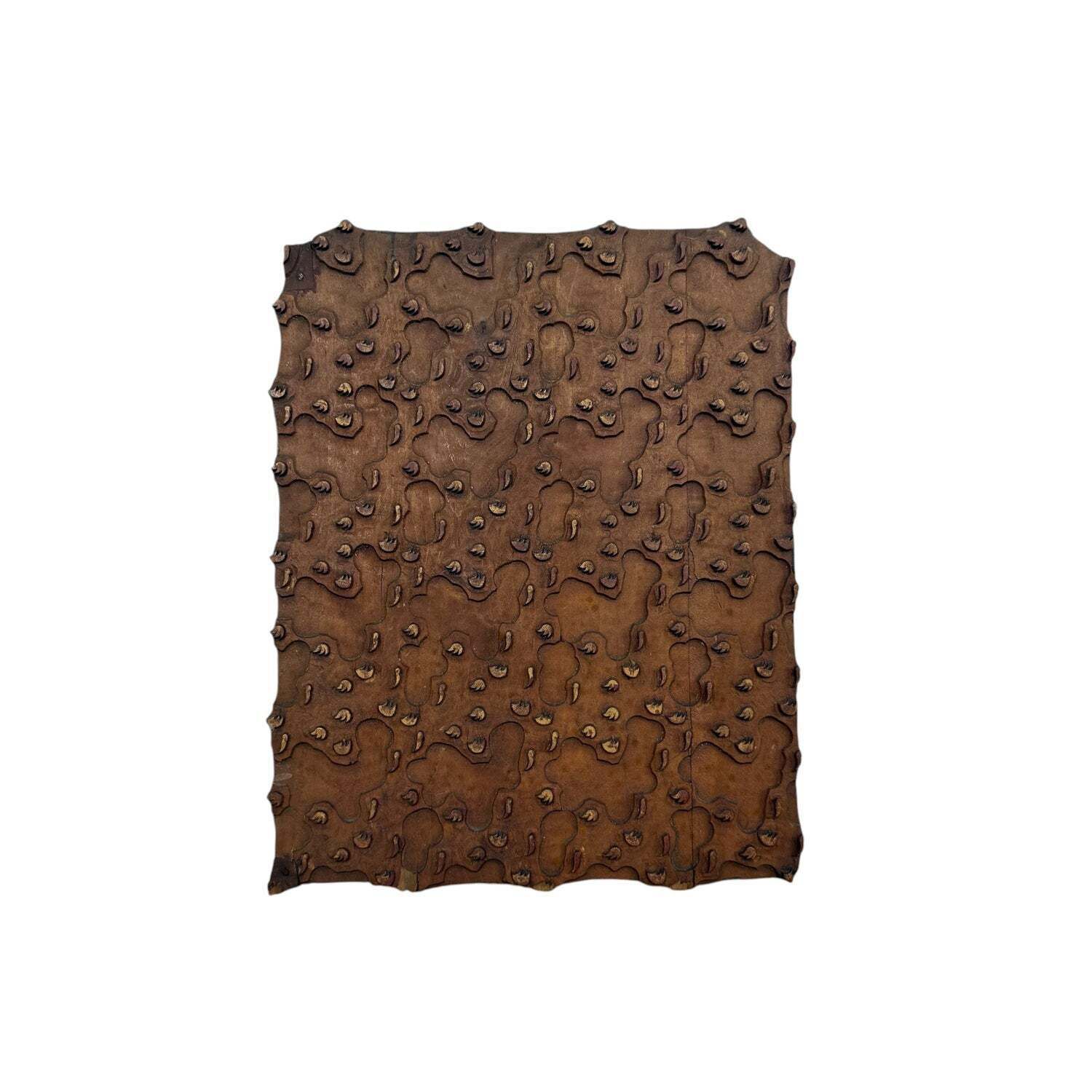 Groot antiek handgesneden houten textielstempelblok photo furniture