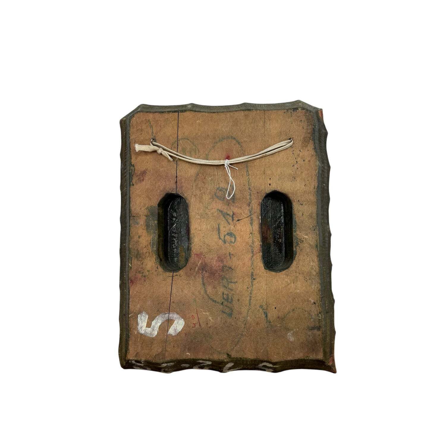 Groot antiek handgesneden houten textielstempelblok photo 133.0