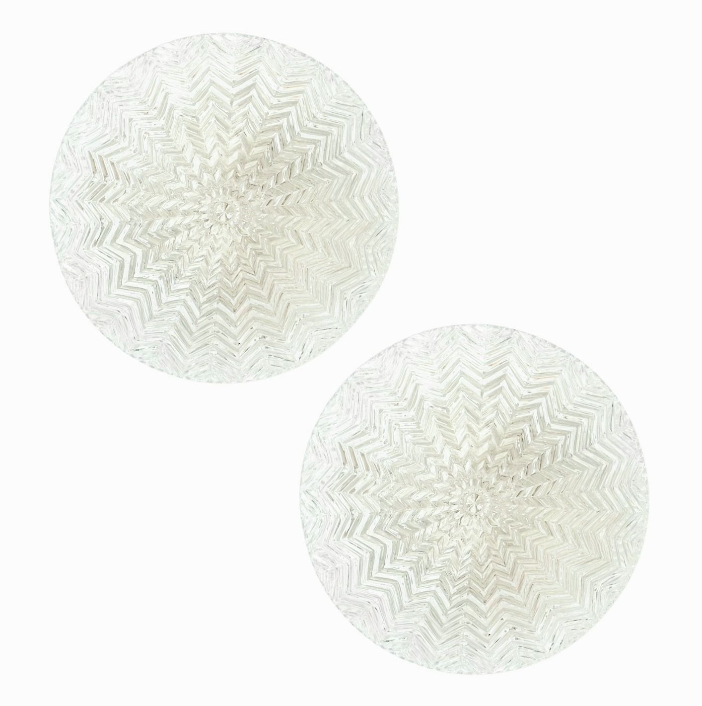 Mid Century/Art Deco Geometric Glass Ceiling Light From Limburg, Germany, 1970s