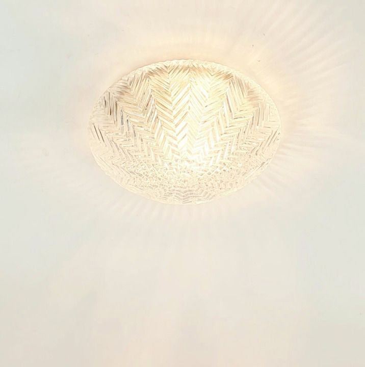 Plafonnier géométrique en verre mid-century, Art déco, Limburg, Allemagne, années 1970 photo 680.0