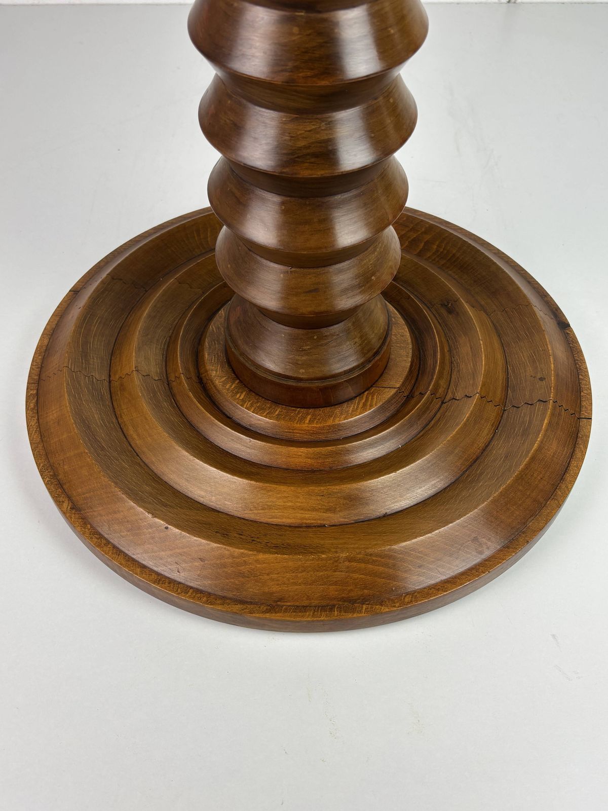 Midcentury Brutalist Wood Turned Side Table In The Style Of Charles Dudouyt photo 1054.0
