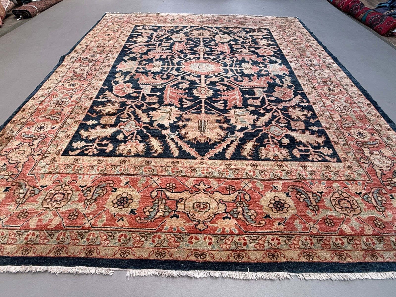Fijn Afghaans Wollen Ziegler Vloerkleed 246x306 cm Chobi Rood, Beige Zwart, Groot photo furniture