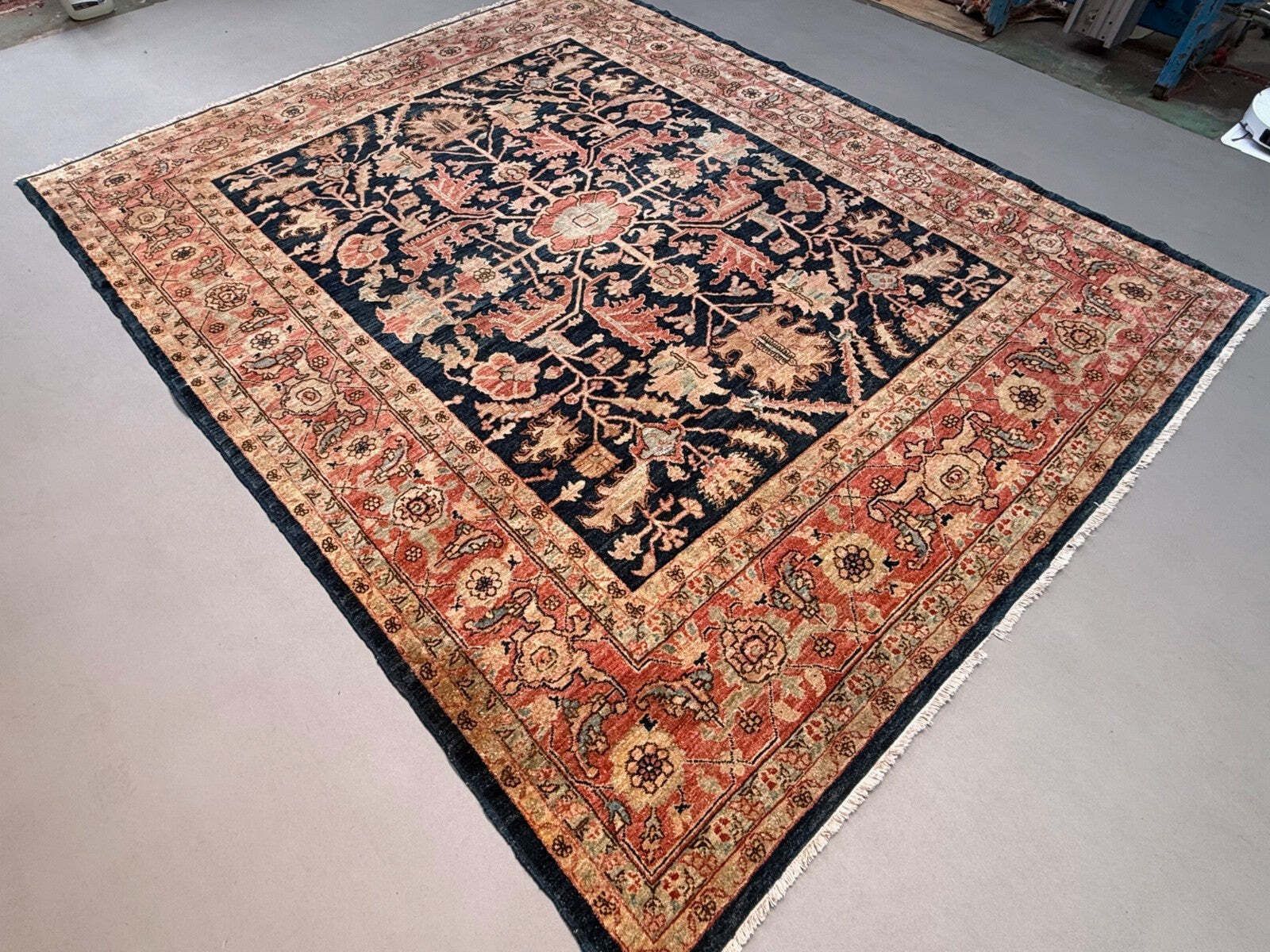 Fijn Afghaans Wollen Ziegler Vloerkleed 246x306 cm Chobi Rood, Beige Zwart, Groot photo vintage