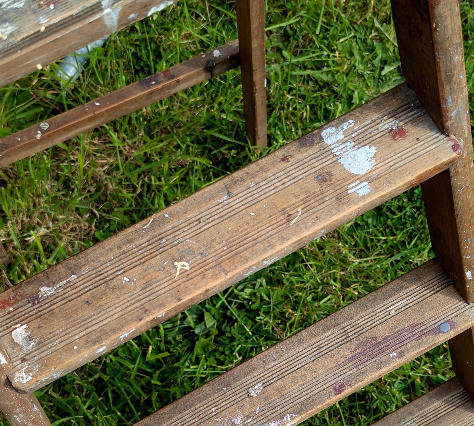 Rustic Vintage Step Ladders, A Frame, Paint Splatter photo 399.0