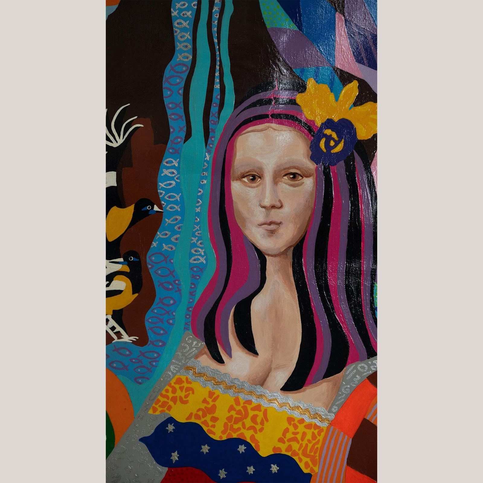 Portret met tropische motieven – Diana Castro photo for sale