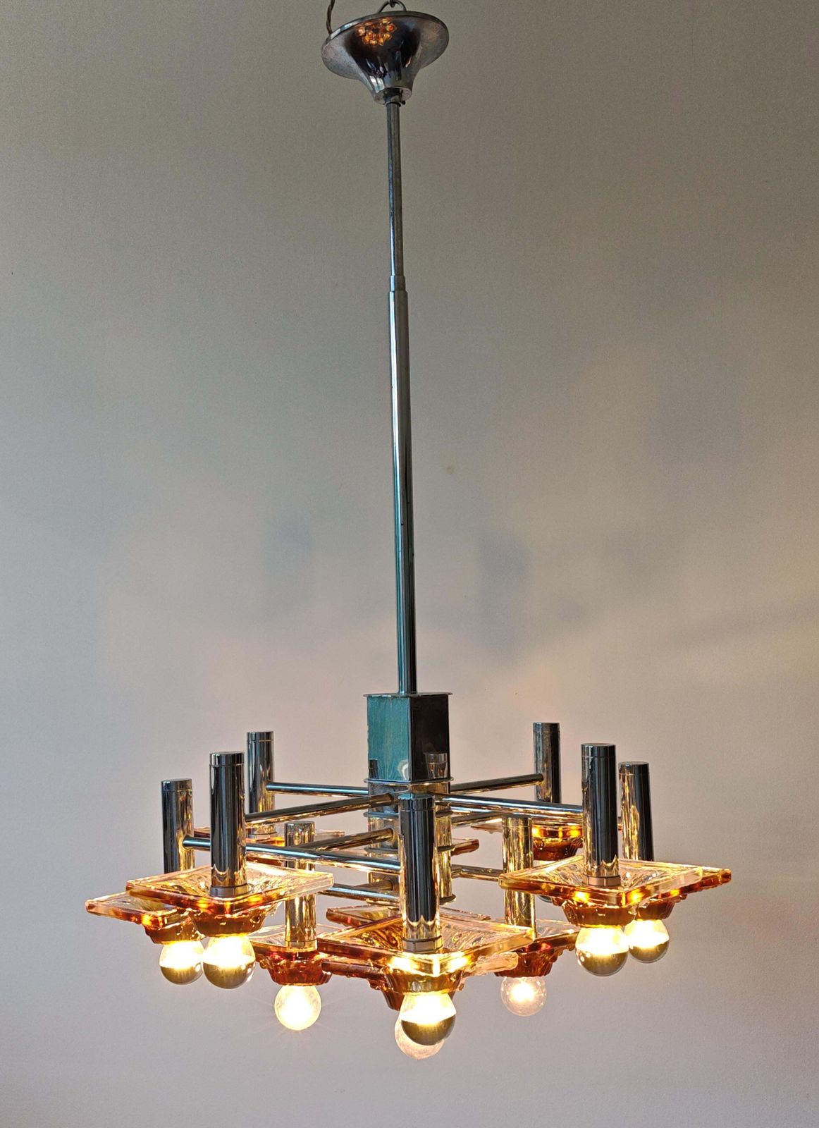 12-Lichts Kroonluchter In Getextureerd Muranoglas Van Carlo Nason Voor Av Mazzega photo Verlichting