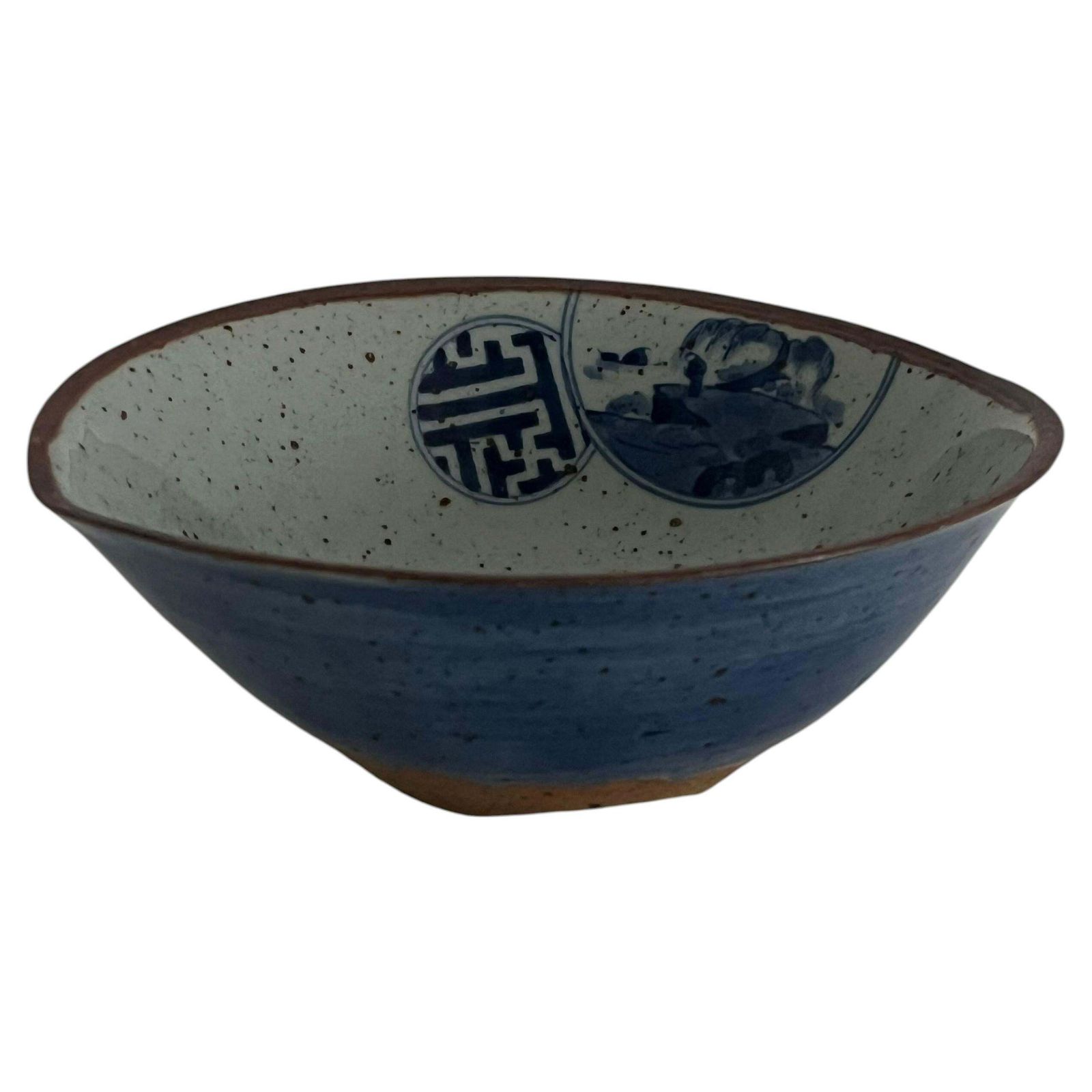 Met de hand beschilderde Japanse stoneware schaal van Morioka Kasho III, ca. 1970 photo for sale