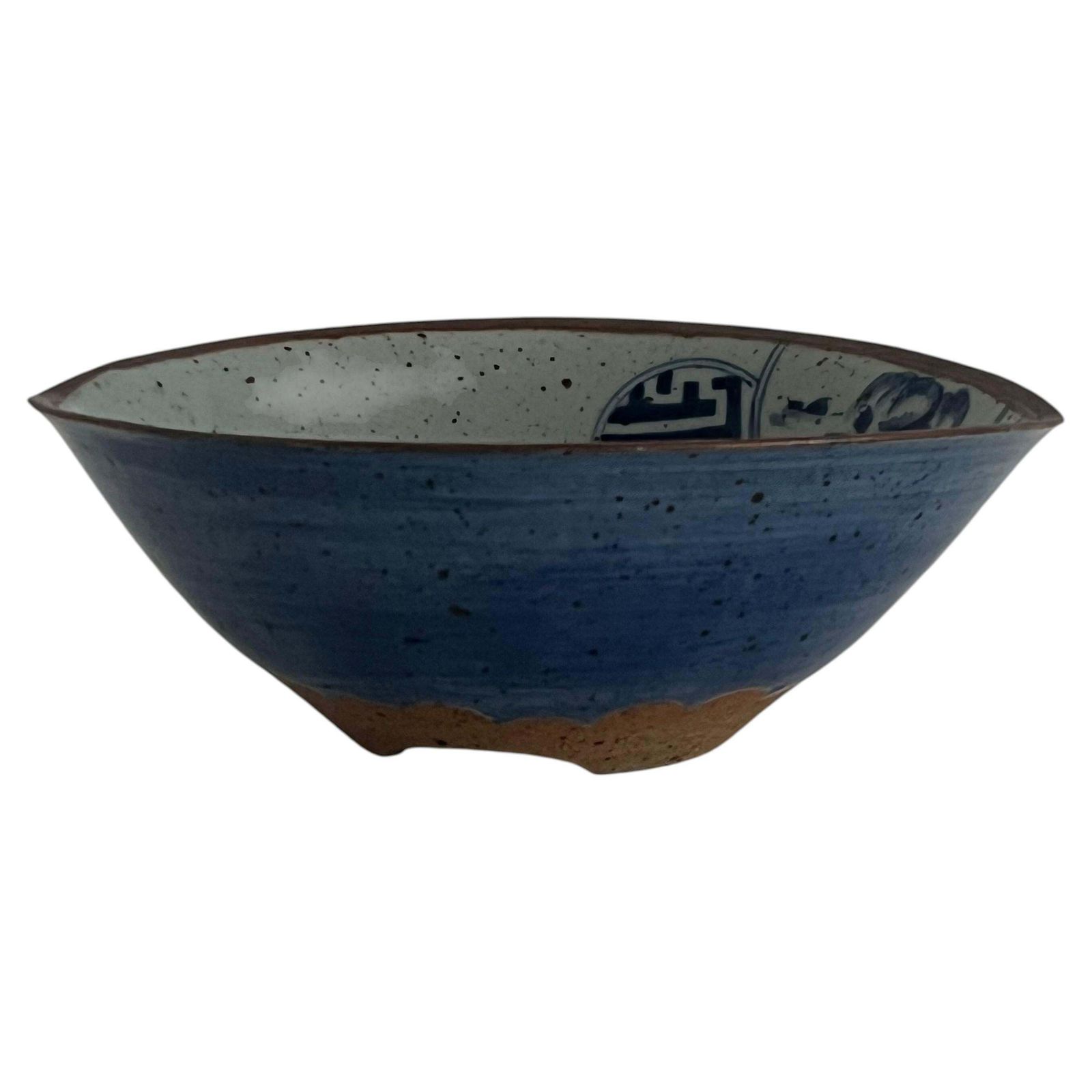 Met de hand beschilderde Japanse stoneware schaal van Morioka Kasho III, ca. 1970 photo 280.0