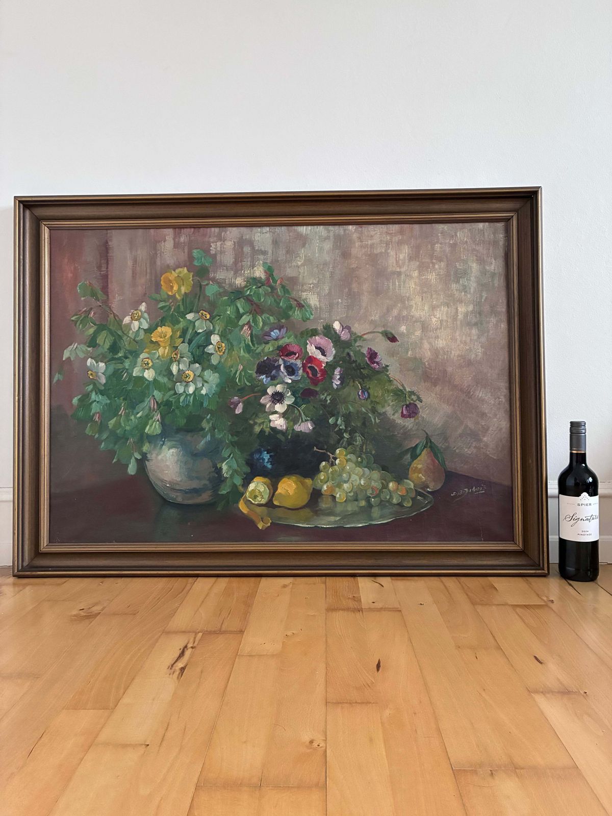 Groot vintage bloemenstilleven met fruit photo furniture
