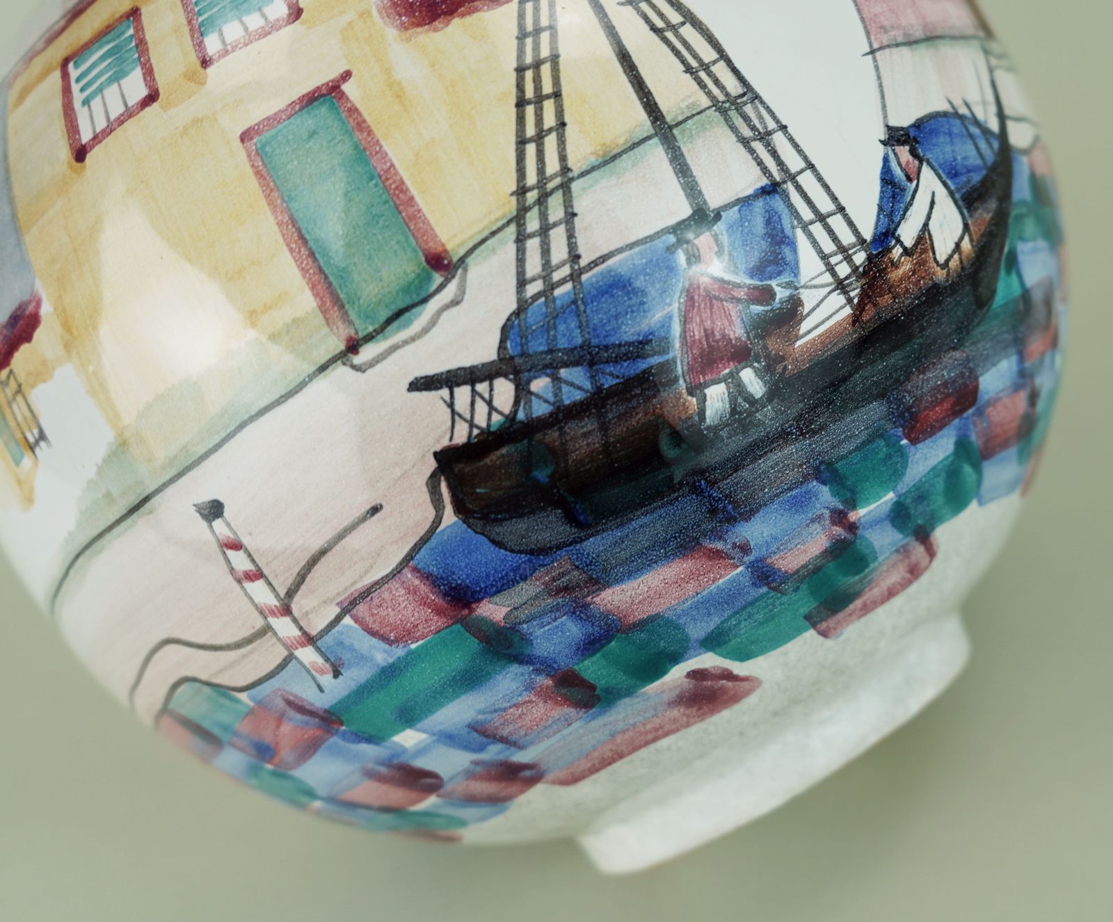Mid-Century Vaas van Jawe, Handgeschilderd Decor 'Capri', jaren 1950 photo vinterior