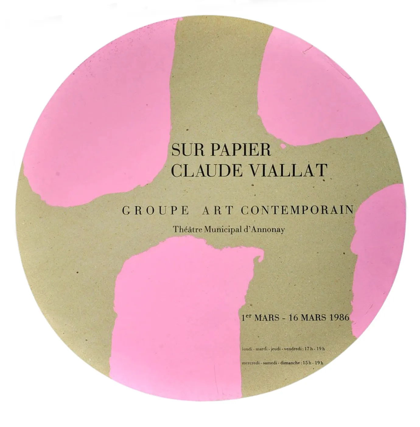 Claude Viallat Screen Printed Poster 1996 Expo Gac Annonay Tondo