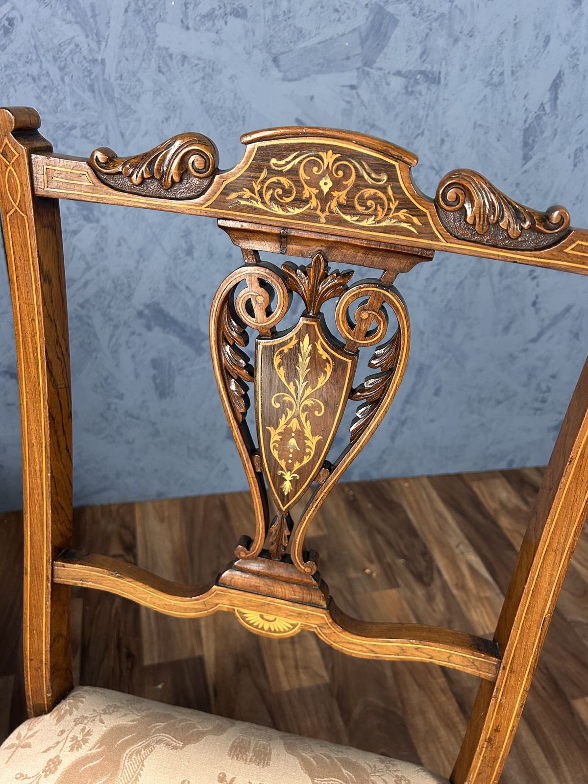 Stunning Pair Of Ewardian Rosewood Nursing Slipper Chairs photo for sale
