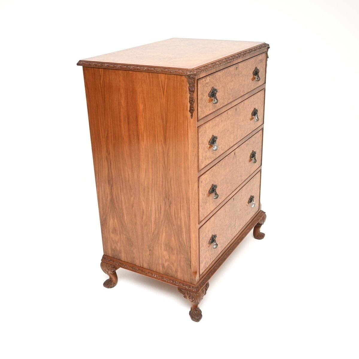 Antique Burr Walnut Chest Of Drawers photo vintage