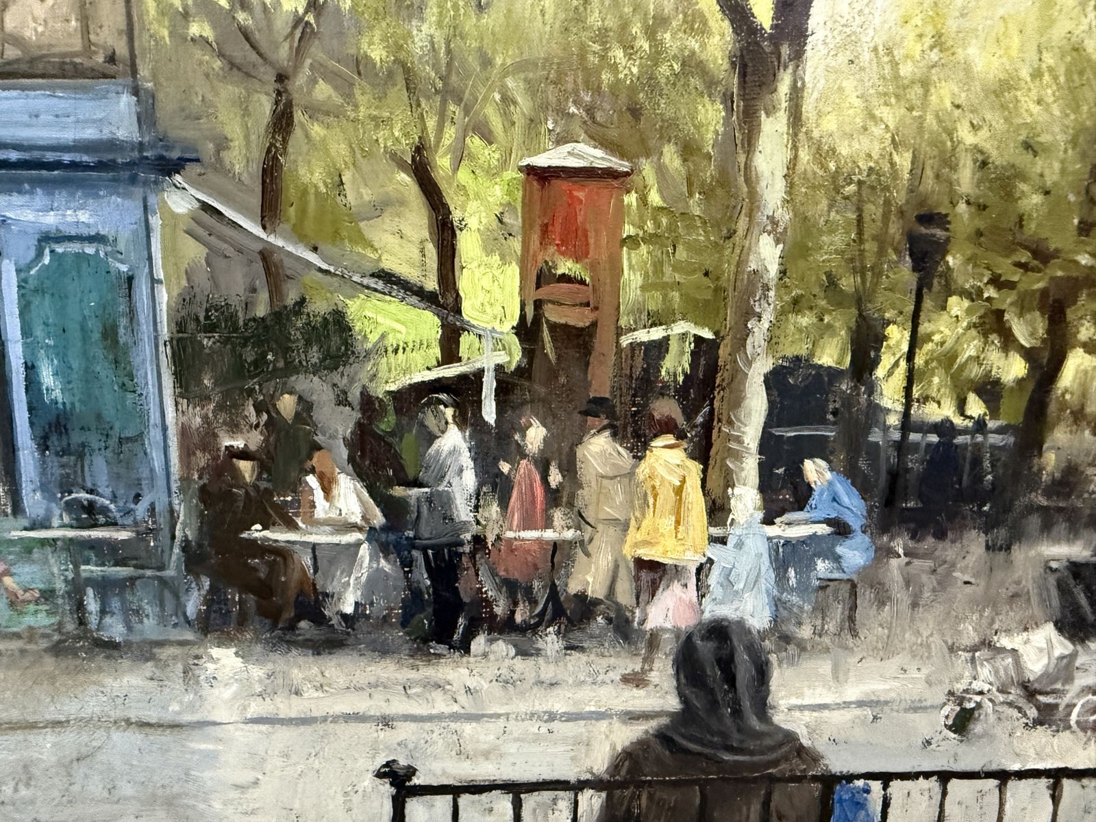 Ramón De Capmany Scène de boulevard parisien, café et rue, peinture à l'huile, paysage urbain catalan, années 1970 photo Art