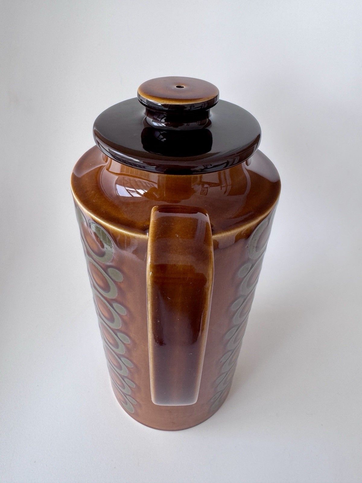 50.0 1970’s John Clappison Hornsea Brontë Coffee Pot, Tea Storage Jar & Salt Shaker photo