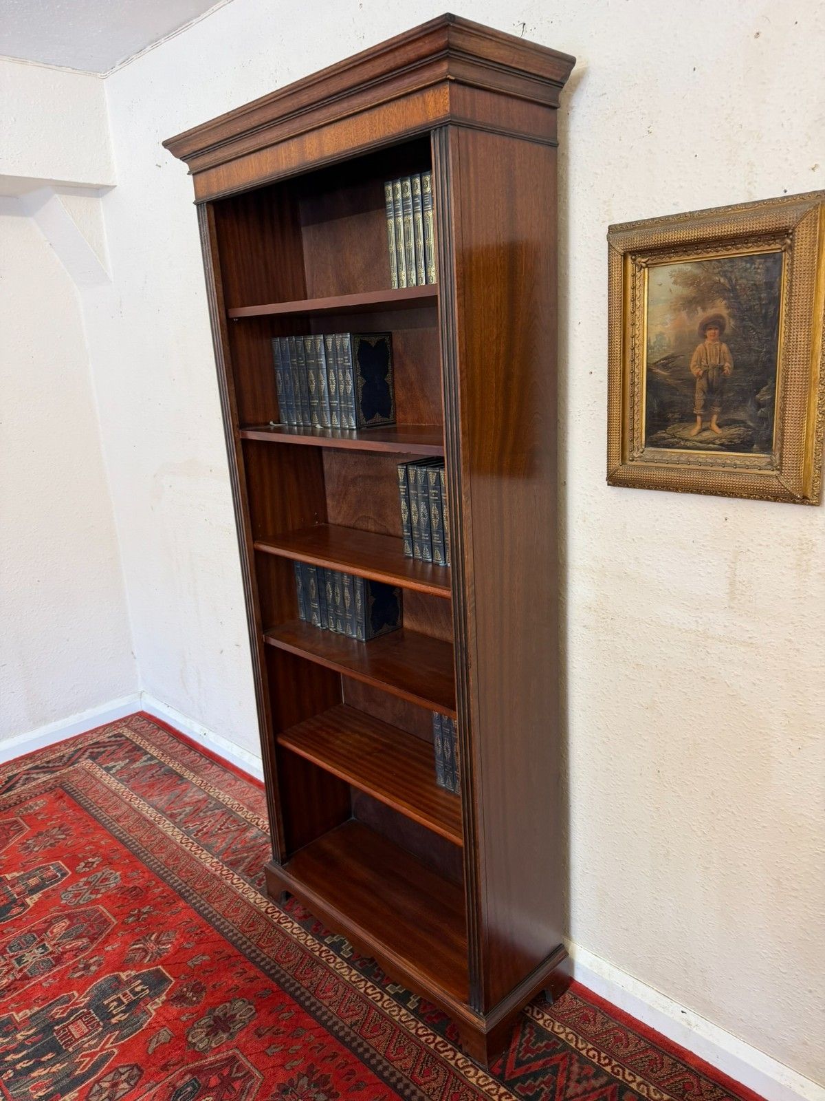 photo for sale Tall Mahogany Open Bookcase