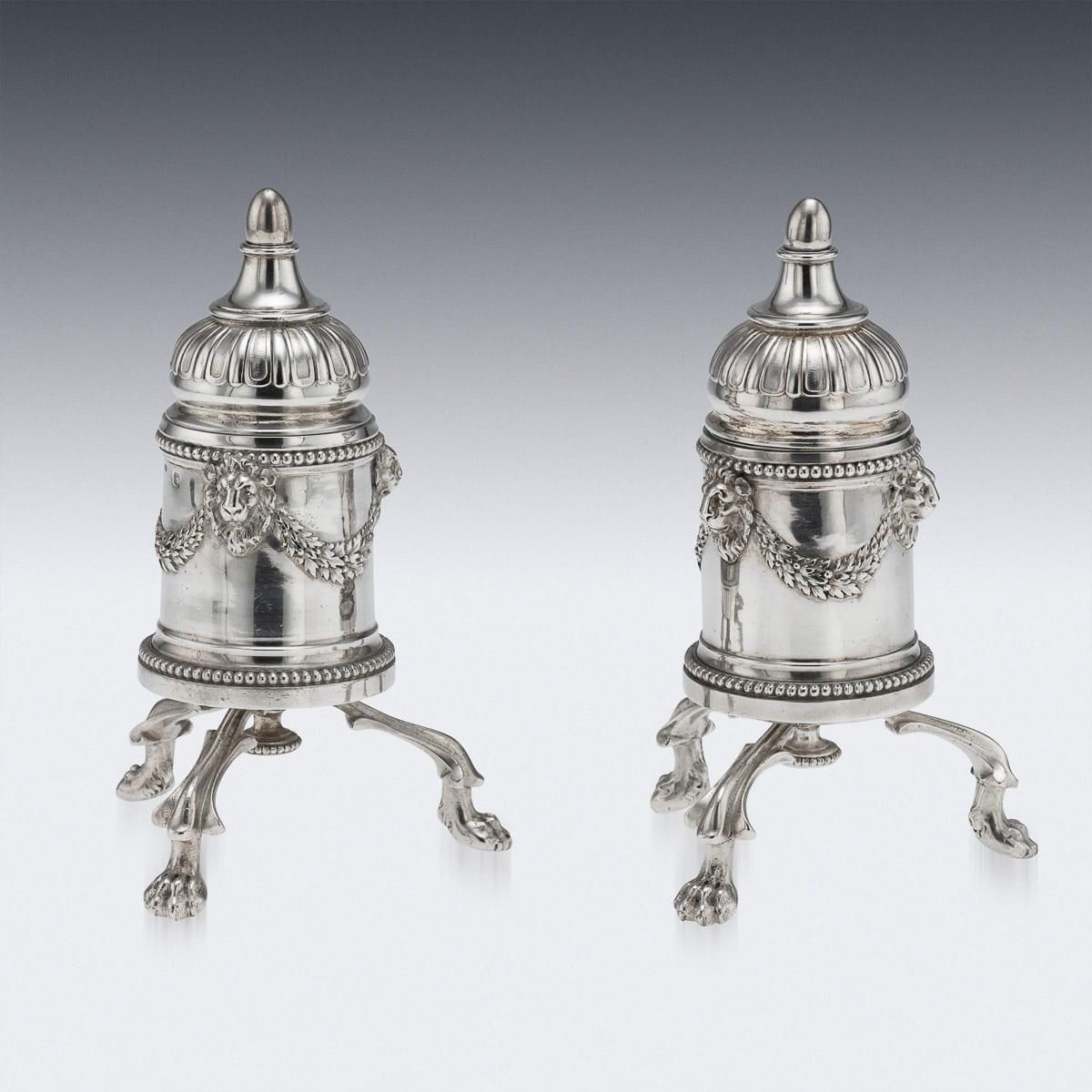 Antique 19thc French Solid Silver Salt And Pepper Mills, Odiot, Paris C.1880 photo vinterior