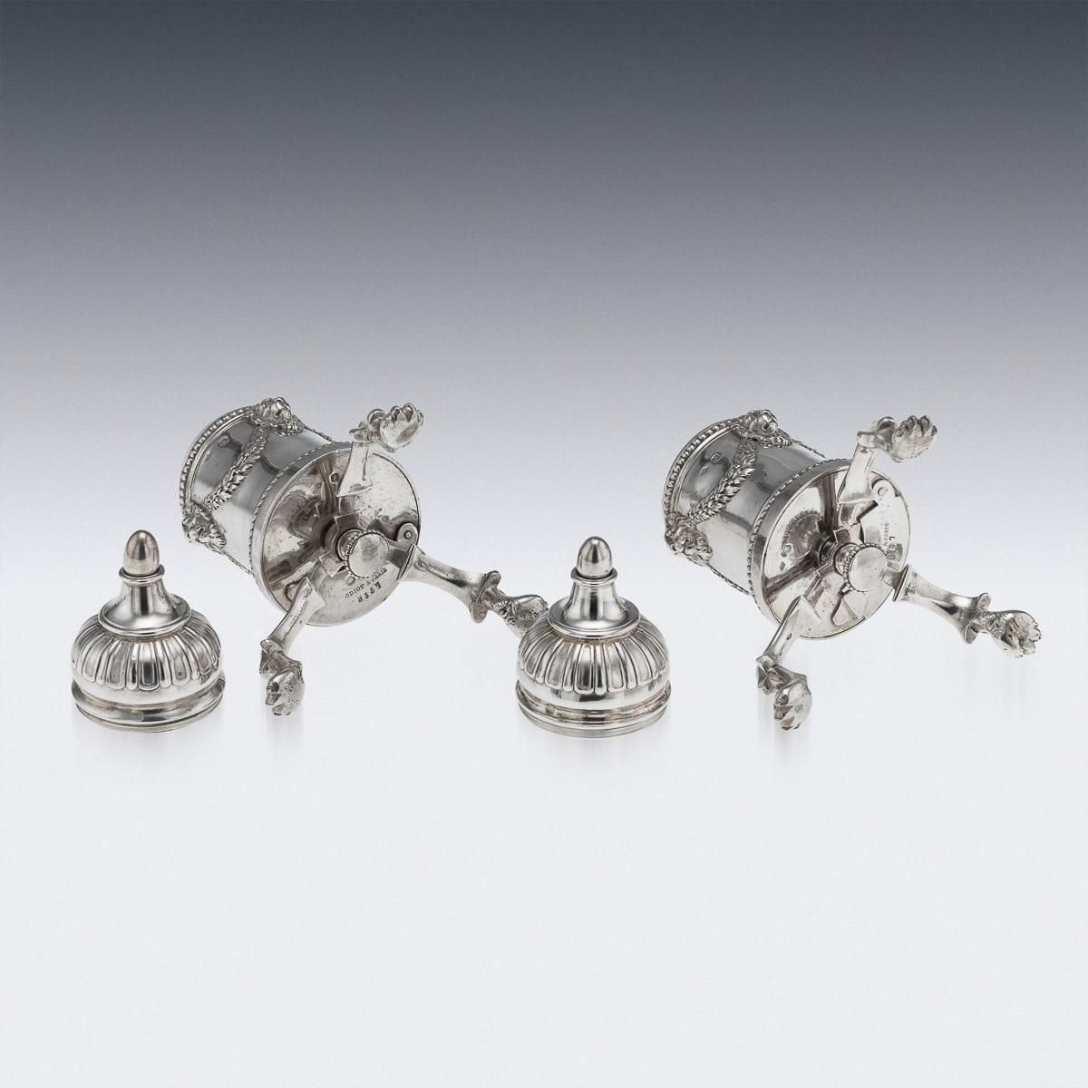 Antique 19thc French Solid Silver Salt And Pepper Mills, Odiot, Paris C.1880 photo buy