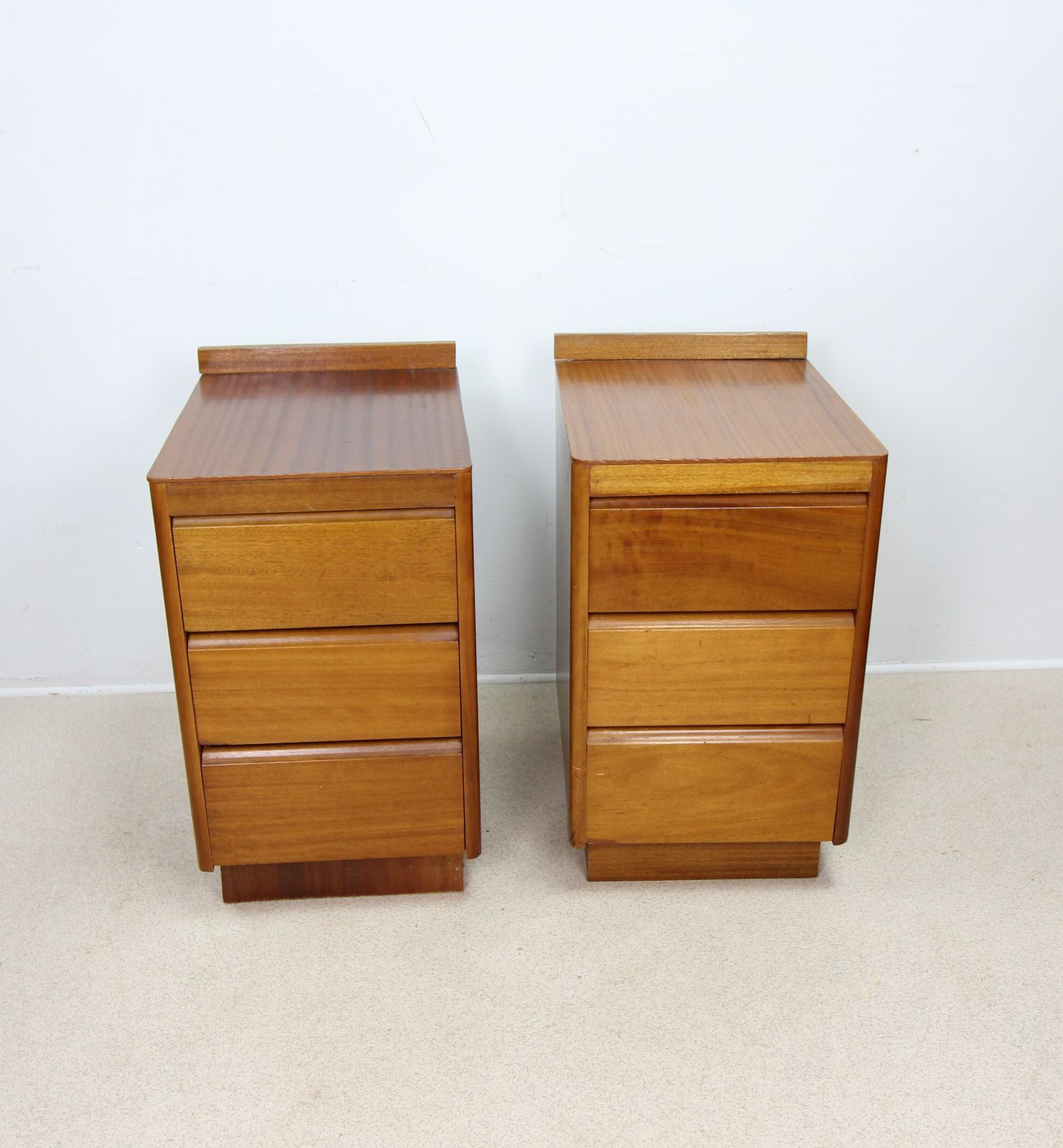 Pair Of Mid Century Teak Bedside Cabinets