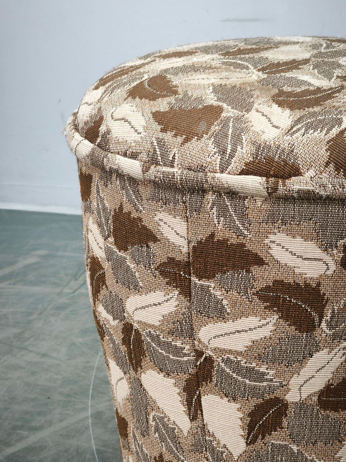 Tsjechoslowaaks Art Deco poef/tabouret met ronde zitting, jaren 1930 photo for sale
