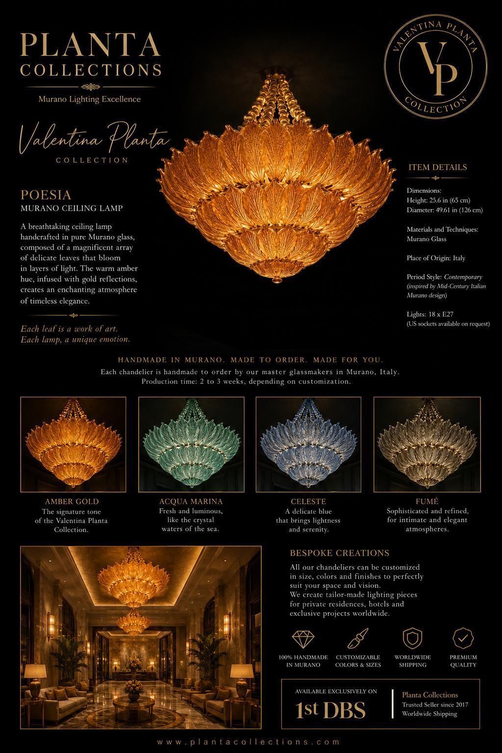 Lighting Spectacular Venetian Murano Ceiling Light photo