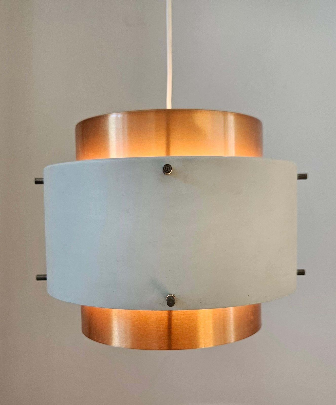 Verlichting Zeldzame mid-century hanglamp in de stijl van Jo Hammerborg, Denemarken, jaren 1970 photo