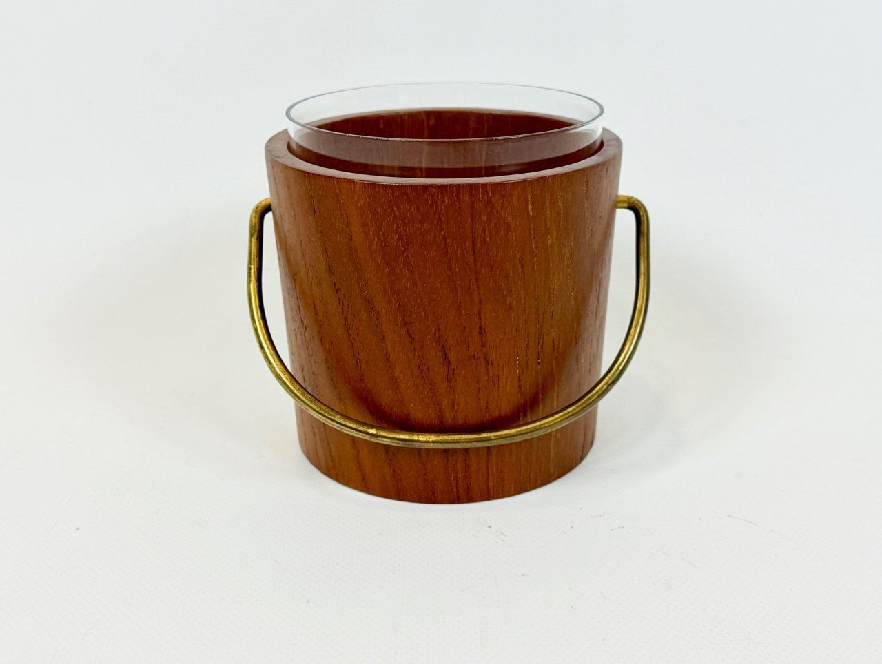 Mid Century Modern Danish Teak And Brass Digsmed Ice Bucket, 1960s