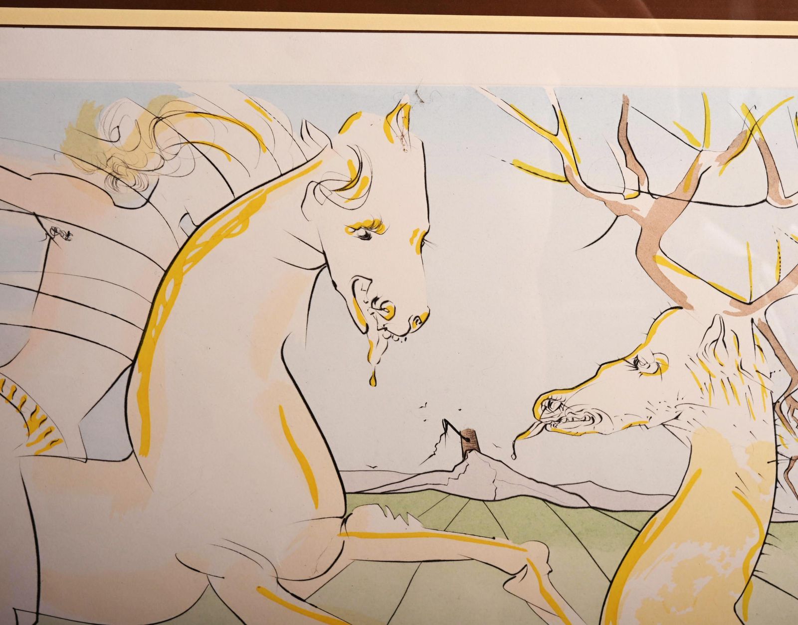 Salvador Dalí "Le Cavalier Et Le Cerf" Uit "Le Bestiaire De La Fontaine" Gesigneerd photo Kunst