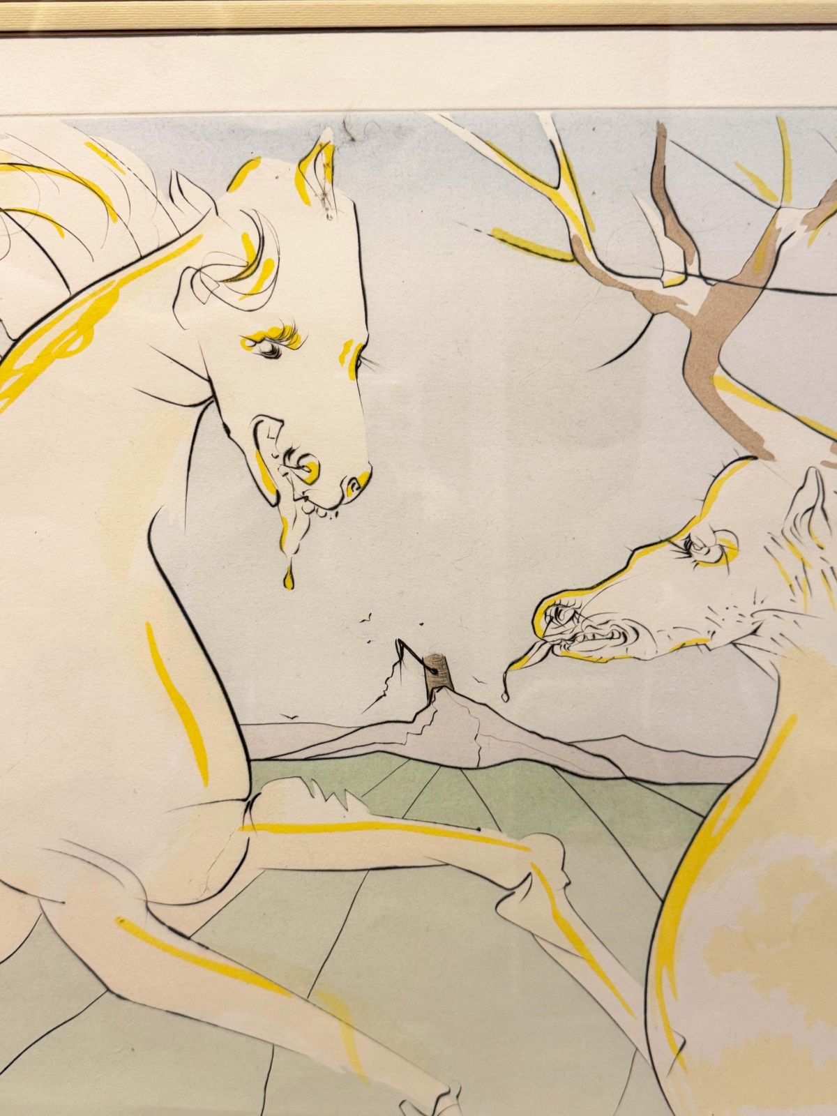 Salvador Dalí "Le Cavalier Et Le Cerf" Uit "Le Bestiaire De La Fontaine" Gesigneerd photo vintage