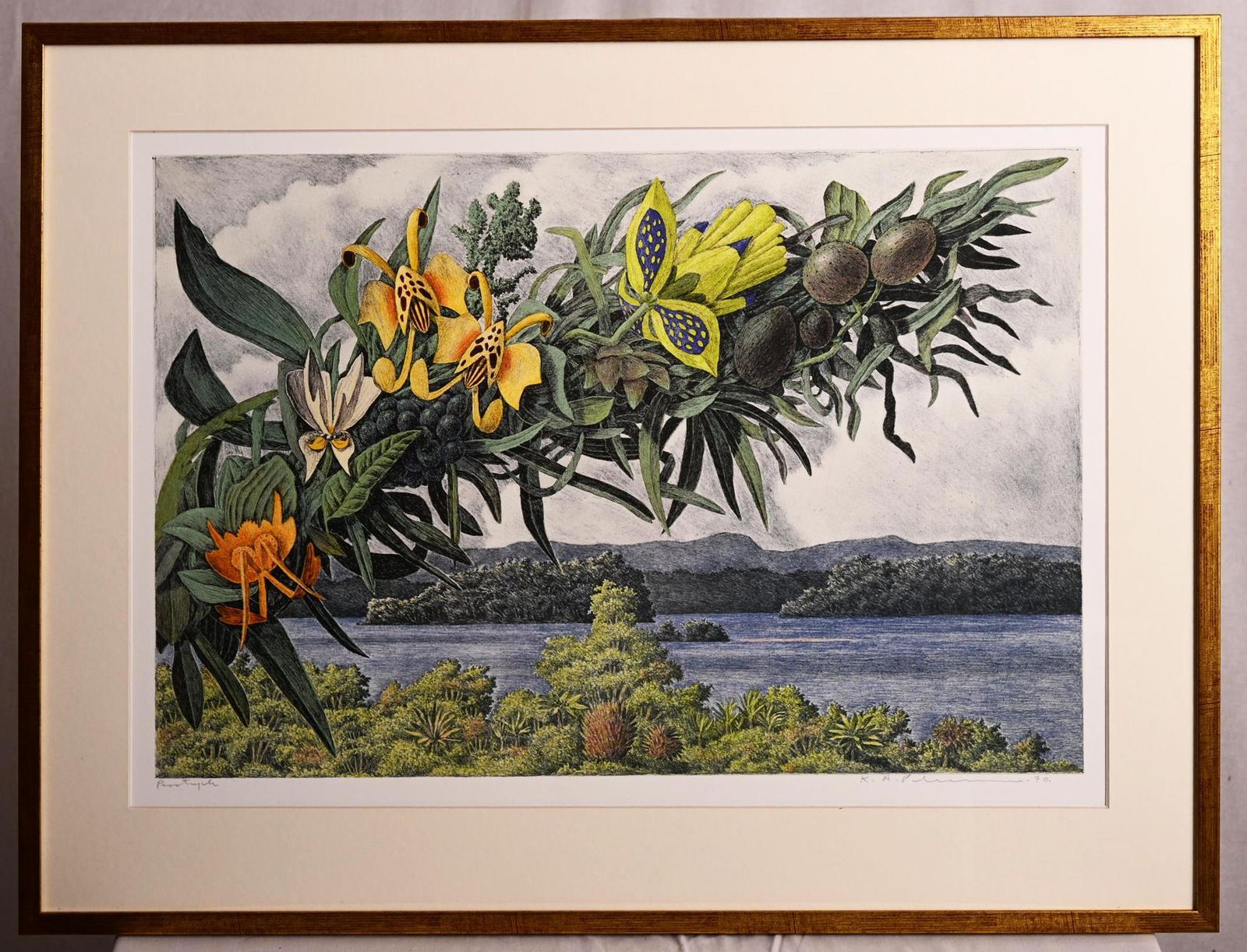Karl Axel Pehrson Composition Exotic Branching Plants, Ruólo”Lithograph photo 732.0