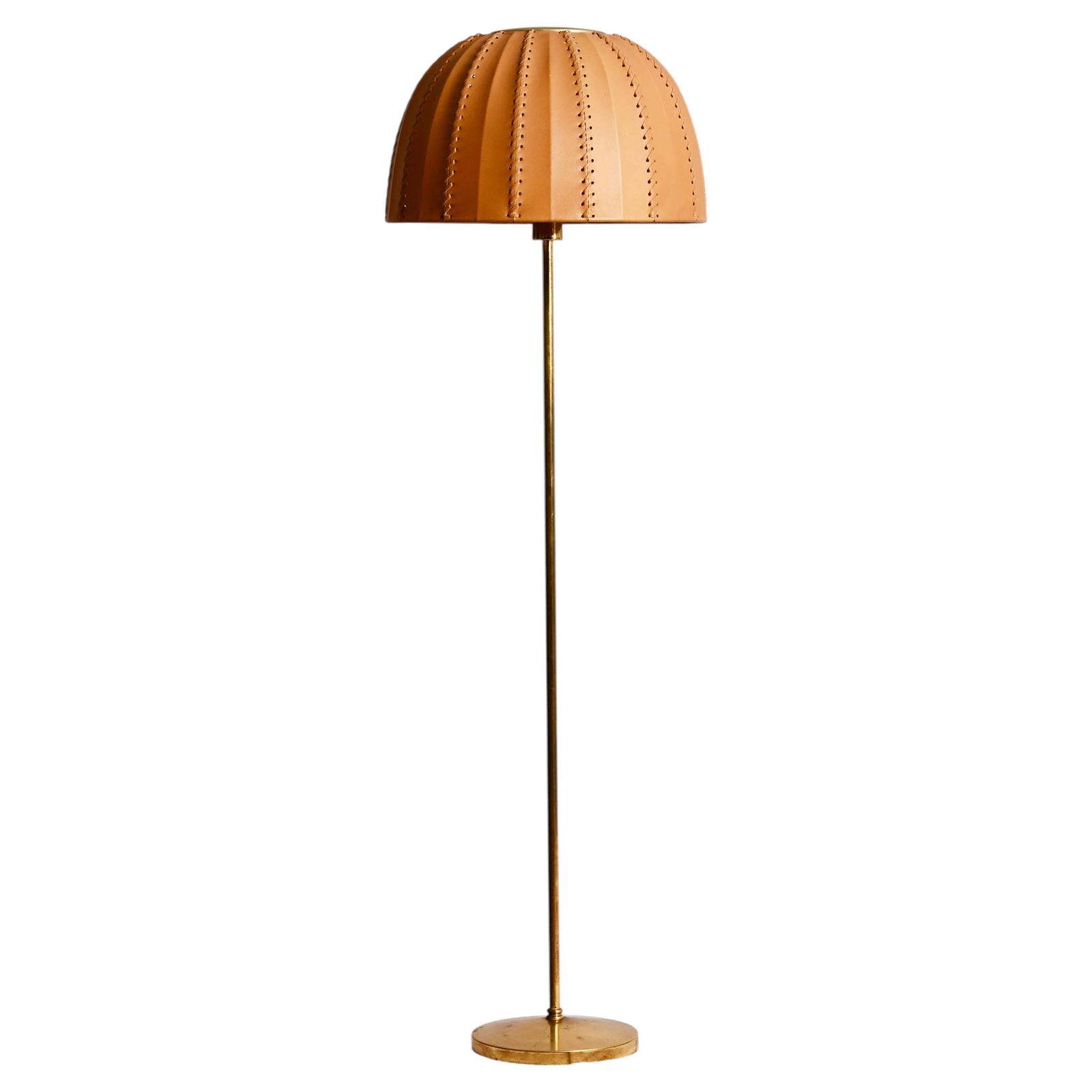 Hans Agne Jakobsson G 52/M, Vloerlamp met Leren Kap