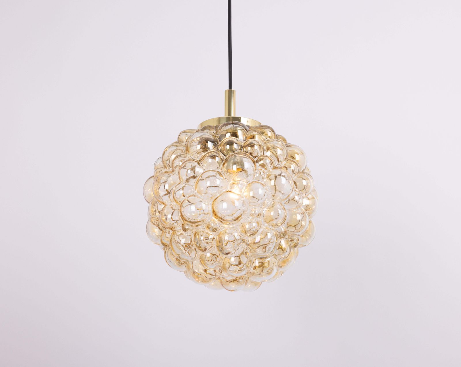 Grote Amber Bubbel Glazen Hanglamp van Helena Tynell voor Limburg, Duitsland, jaren 1970 photo furniture