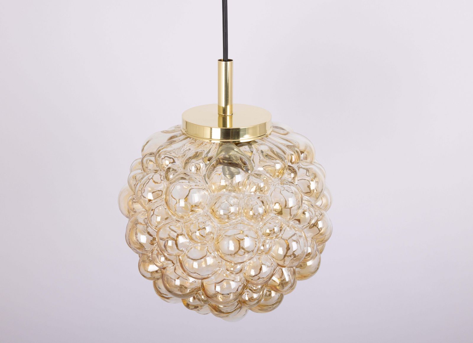 Grote Amber Bubbel Glazen Hanglamp van Helena Tynell voor Limburg, Duitsland, jaren 1970 photo vinterior