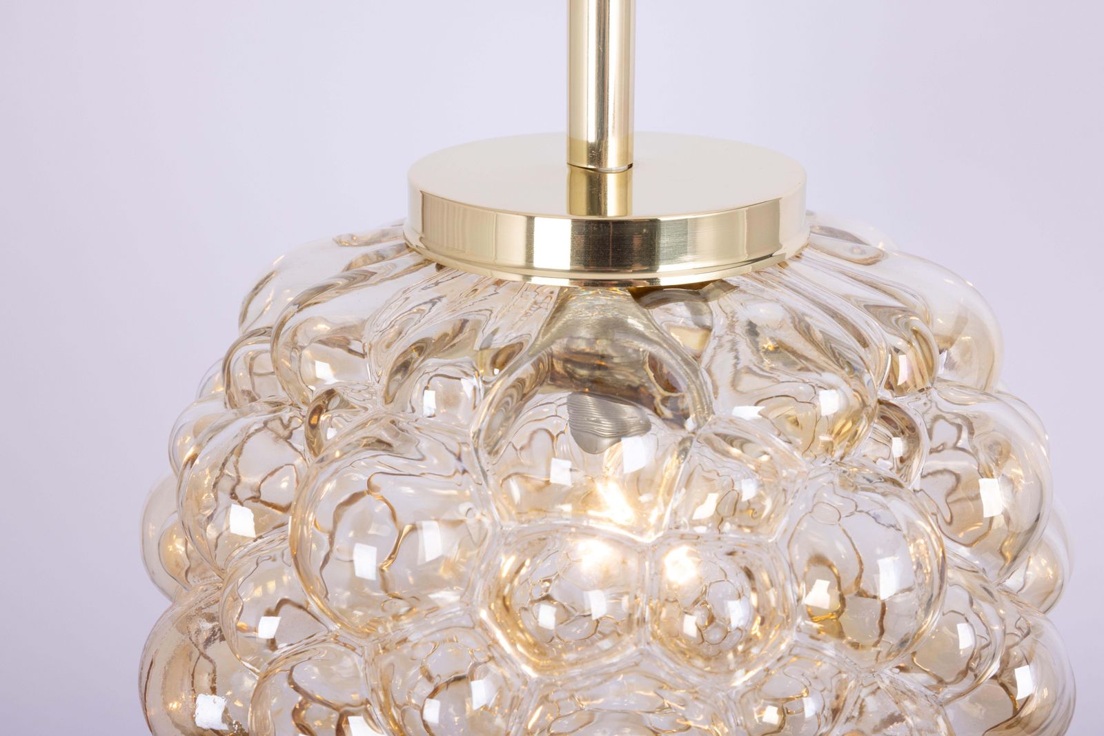 photo for sale Grote Amber Bubbel Glazen Hanglamp van Helena Tynell voor Limburg, Duitsland, jaren 1970