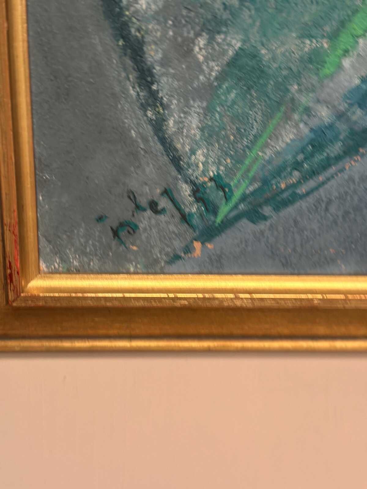 Original Swedish Oil On Panel – “Abstract Still Life With Sunflowers” – Dated 1953 – Vintage & Framed – 53 × 70 Cm (20.9" × 27.6") photo 262.0