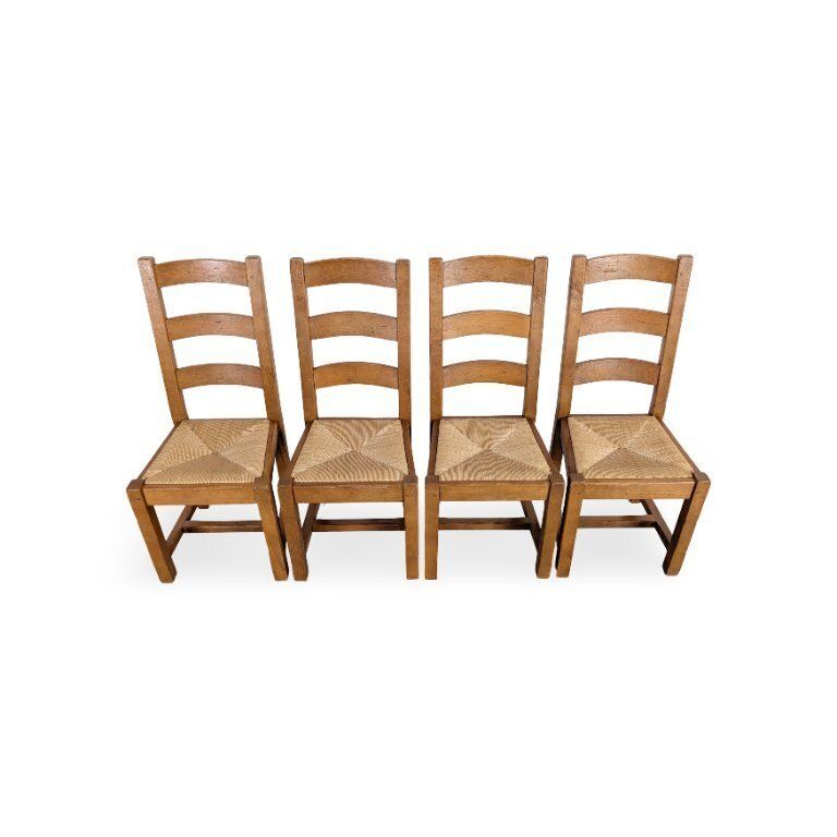 photo furniture Set van 2 fauteuils, eiken, Franse landelijke stijl, vlechtwerk van riet