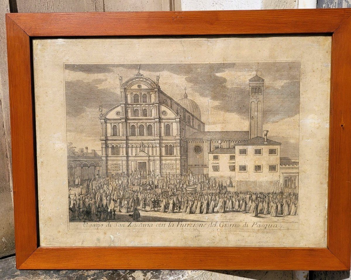 Views Of Venice, A Set Of 6 Framed Engravings, 18th/19th Century photo Art