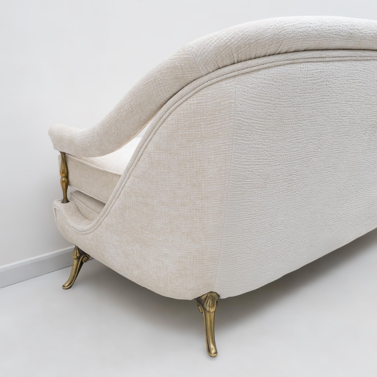 Mid-Century Franse Sofa in Art Deco Stijl met Messing Details, ca. jaren 1950 photo buy