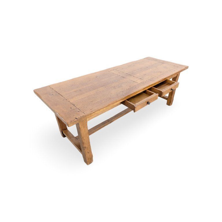 Franse eettafel 220 cm, herbergierstafel, antiek boerentafel ca. jaren 1950 photo buy