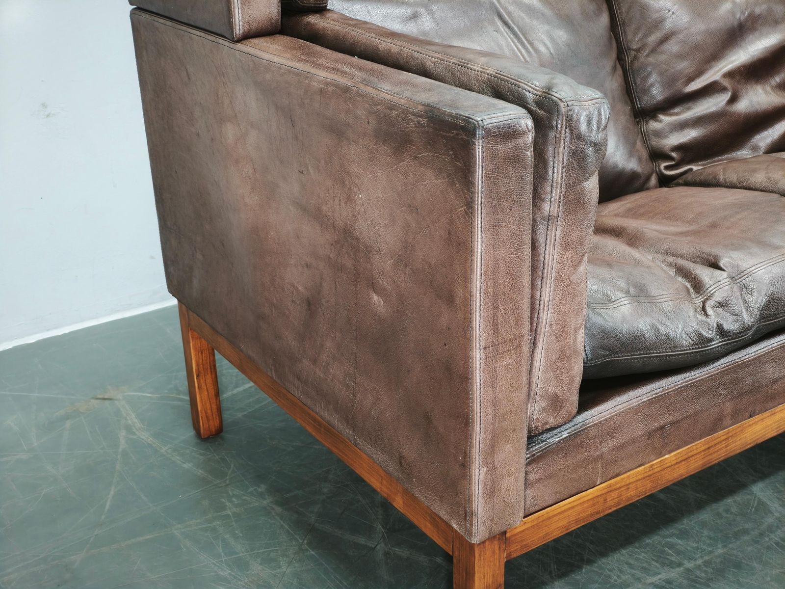 photo vinterior Jk 922 Wagon Leather Sofa By Jørgen Kastholm, Denmark, 1960s