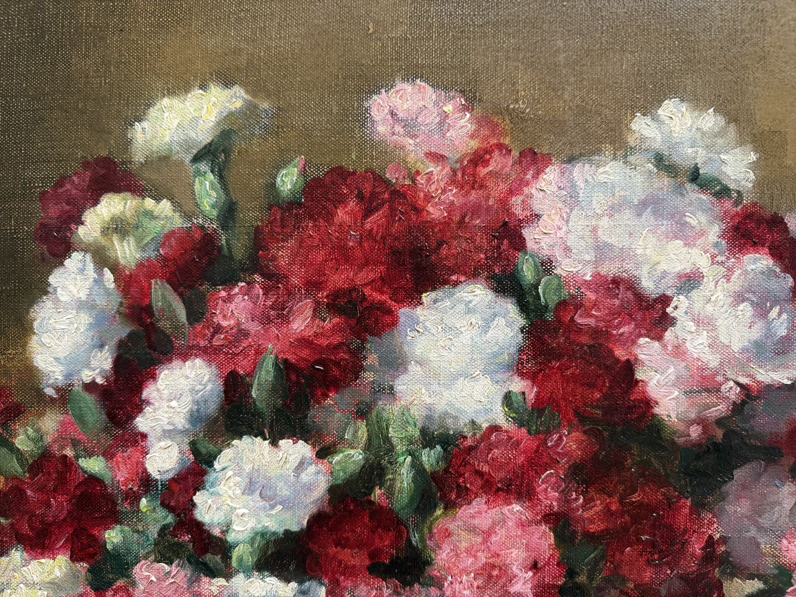 'Bouquet Of Carnations On A Gingham Tablecloth' By Victor Abeloos (1881 – 1965) photo buy