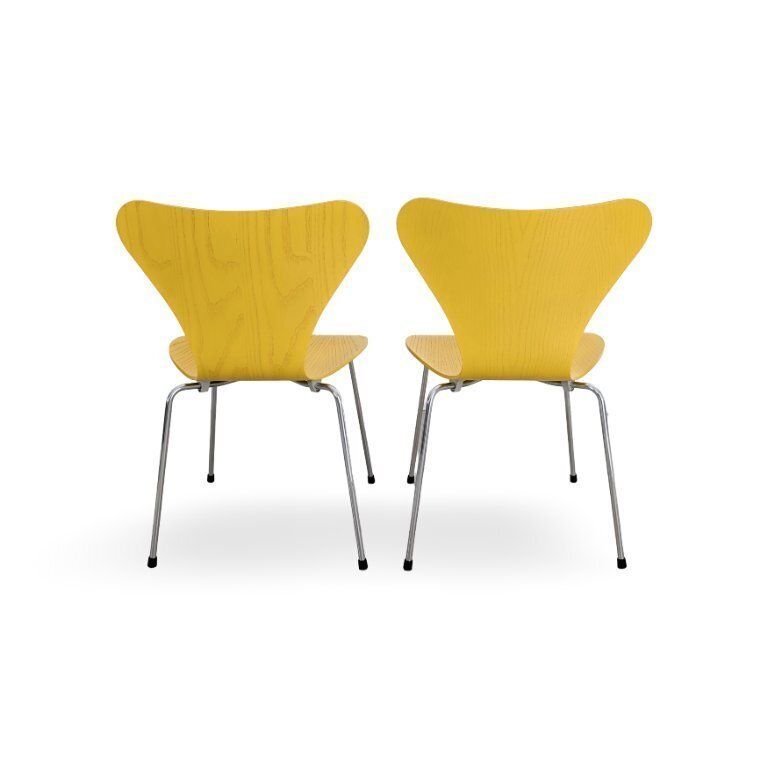 Set van 2 Fritz Hansen Series 7 stoelen, Mid-Century design, geel, van Arne Jacobsen photo 719.0